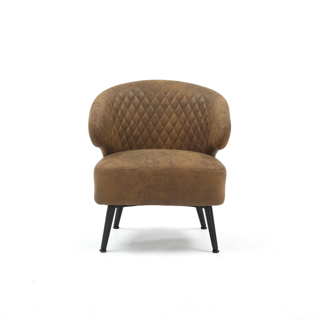 Faux Leather Suede Brown Guistina Accent Chair House Of Avana