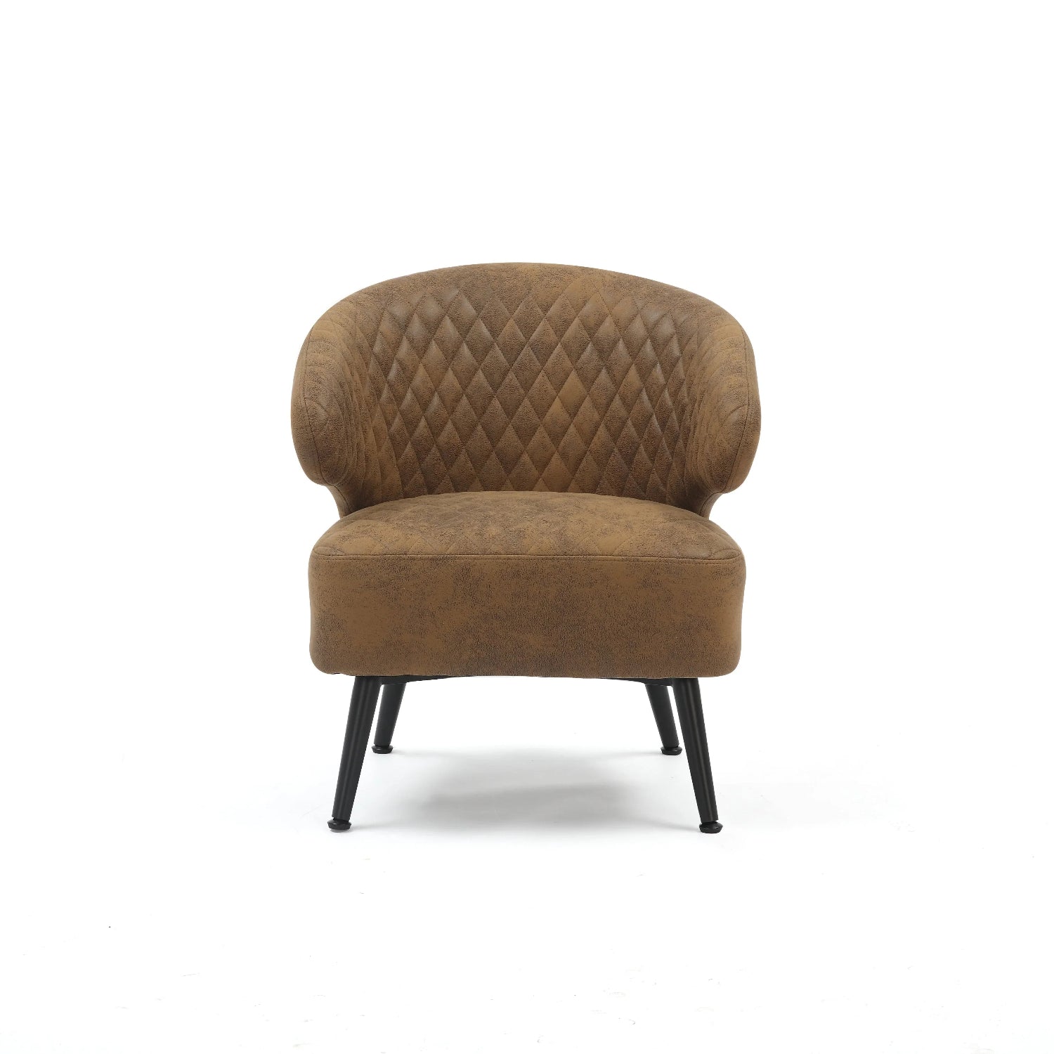 Faux Leather Suede Brown Guistina Accent Chair House Of Avana