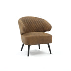Faux Leather Suede Brown Guistina Accent Chair House Of Avana