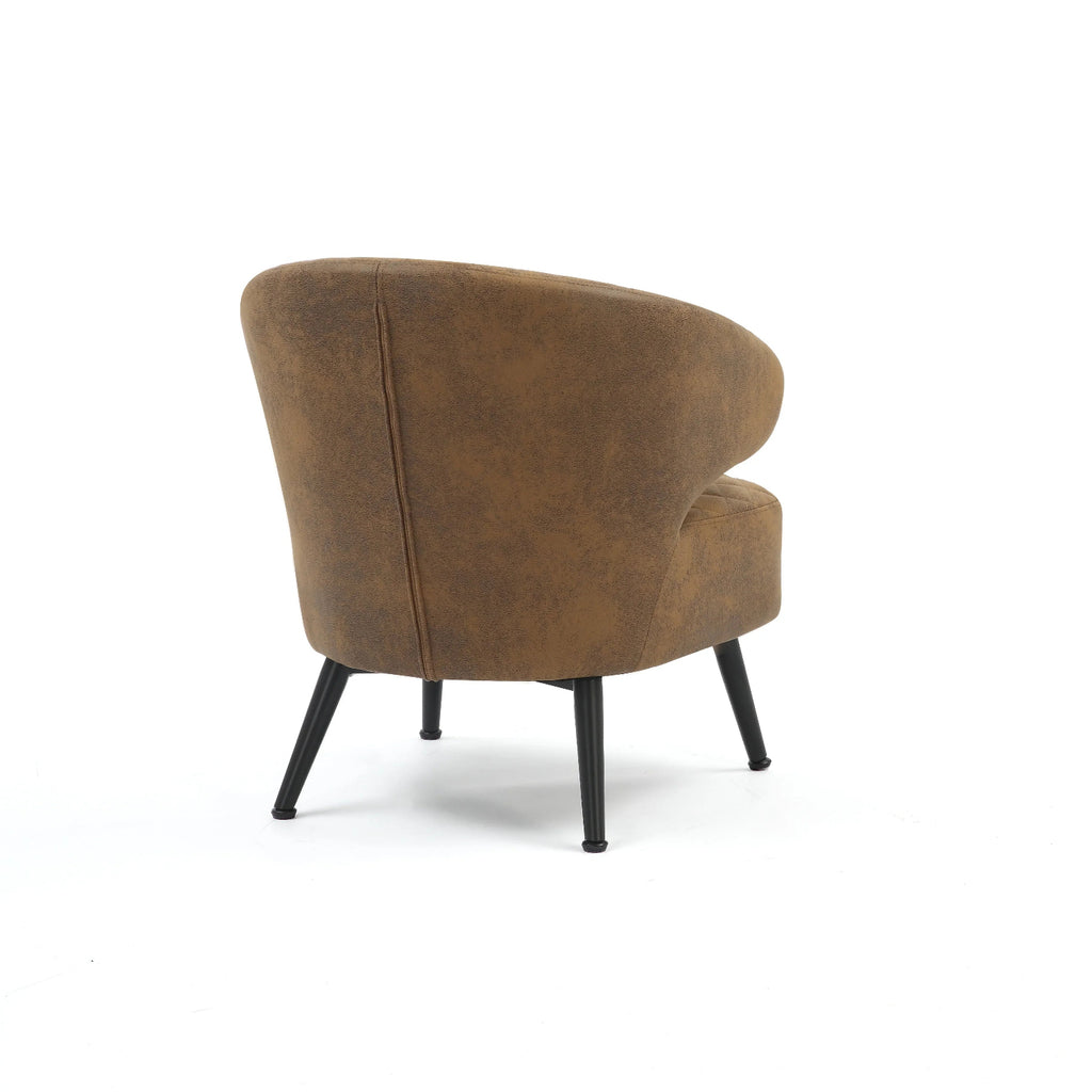 Faux Leather Suede Brown Guistina Accent Chair House Of Avana