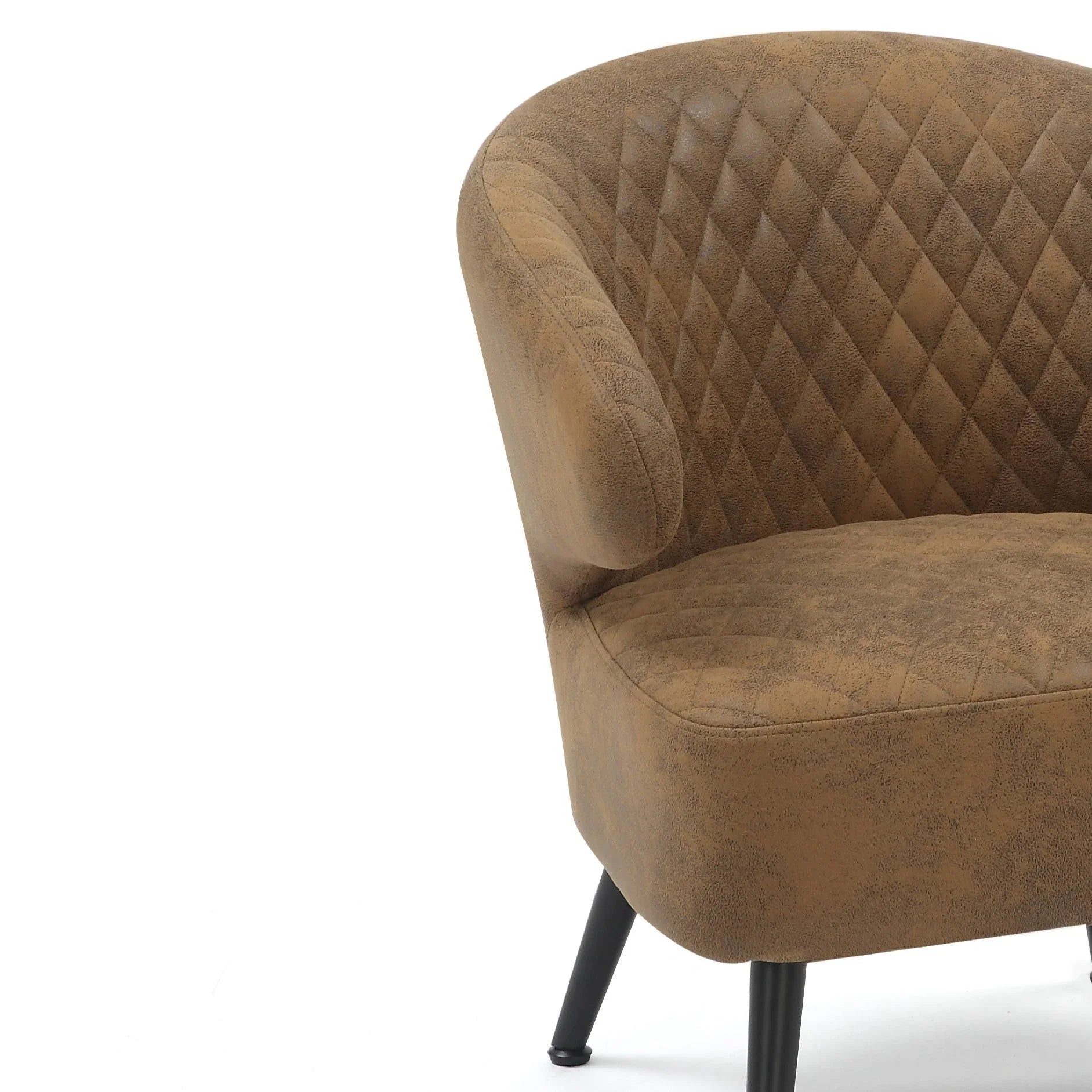 Faux Leather Suede Brown Guistina Accent Chair House Of Avana