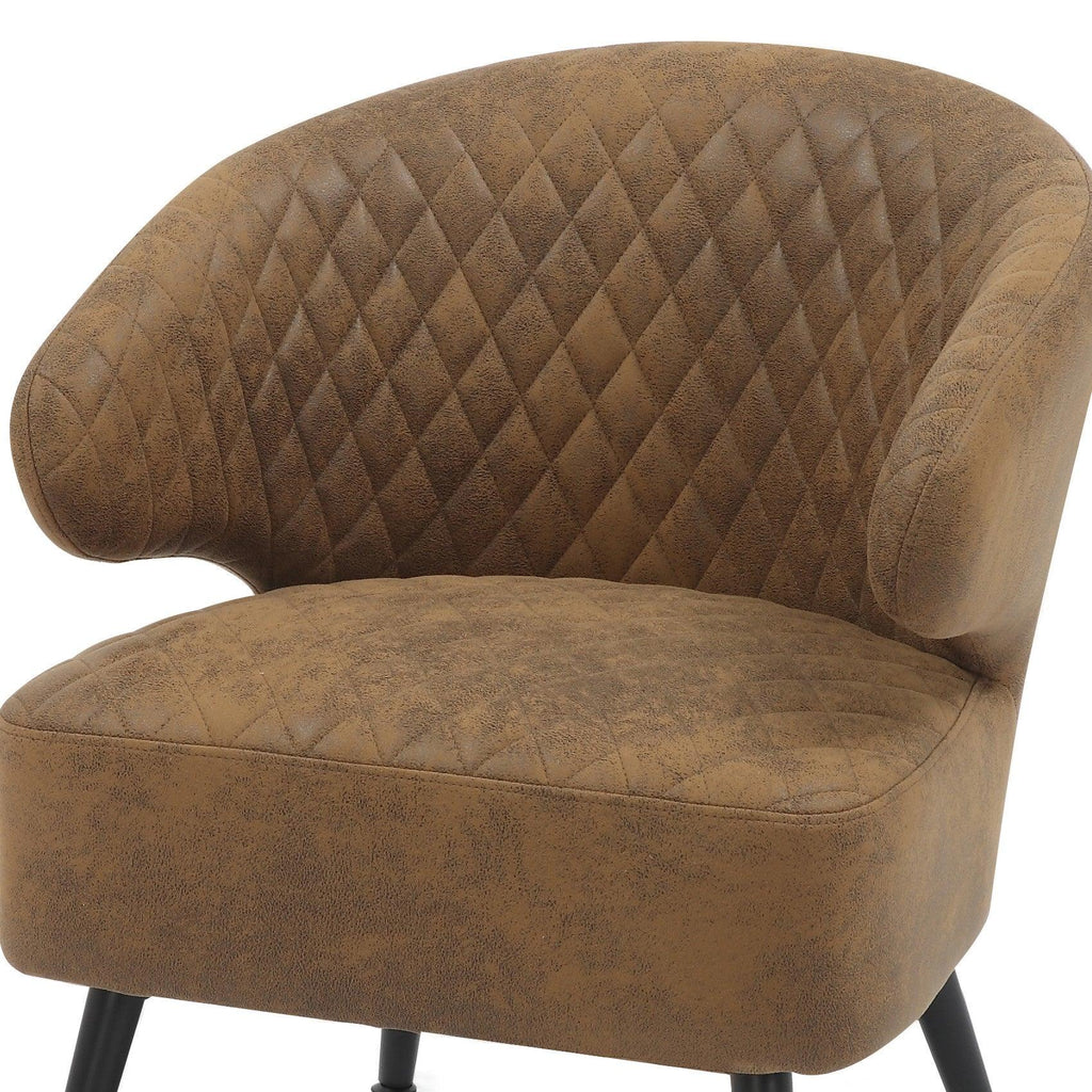 Faux Leather Suede Brown Guistina Accent Chair House Of Avana