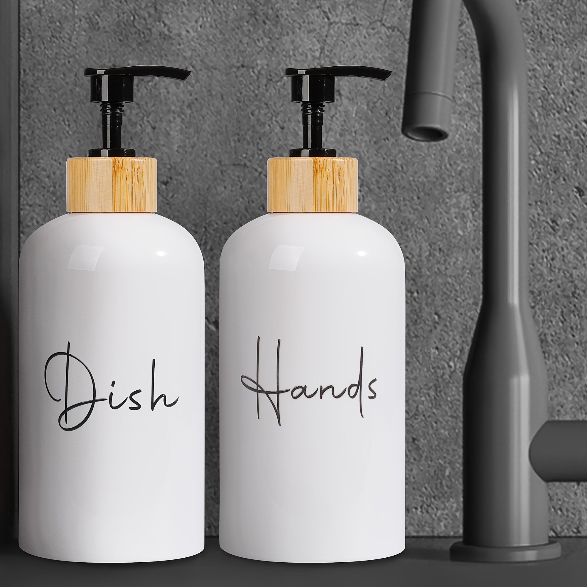 Soap Dispenser - Plastic Black & White 500ml