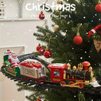 35.43-inch Large Electric Christmas Toy Train Set with Motorized Track System, Pull-Back/Crank/Push Operation, Flashing Lights & Realistic Sounds - Multicolor Locomotives & Train, Gift for Boys & Girls (Santa- Model Railroad House Of Avana