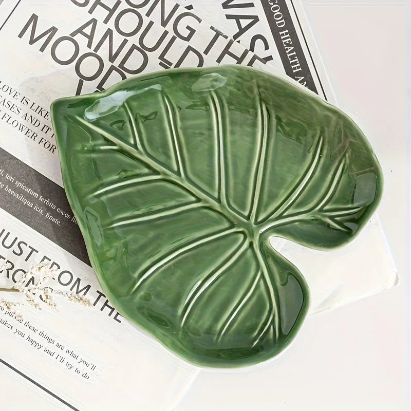 Spoon Rest - Non-Slip Ceramic Leaf