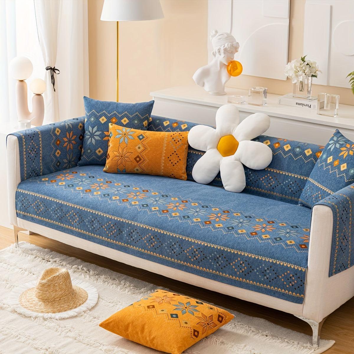 Stylish Bohemian Chenille Slipcovers for Couches topspet