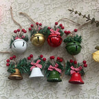 8 Sets Vintage Metal Christmas Bell Flower Ornaments – Versatile Hanging Decor with Red and Golden Accents, Durable Metal Christmas Tree Decorations, Suitable for Holiday Parties, Home and Garden, Christmas Decorations, Chr House Of Avana