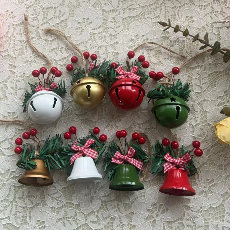 8 Sets Vintage Metal Christmas Bell Flower Ornaments – Versatile Hanging Decor with Red and Golden Accents, Durable Metal Christmas Tree Decorations, Suitable for Holiday Parties, Home and Garden, Christmas Decorations, Chr House Of Avana