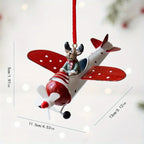 1pc Festive Christmas Airplane Ornament - Resin & Metal Hanging Decoration with Santa, Snowman, and Reindeer - Ideal for Holiday Tree, Party, and New Year Celebrations - No Power Needed, Easy to Hang, Christmas Decorations House Of Avana