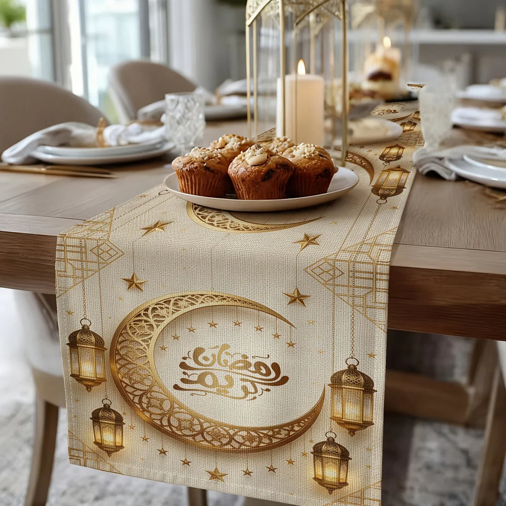 Polyester Table Runner - Rectangular Ramadan Lantern