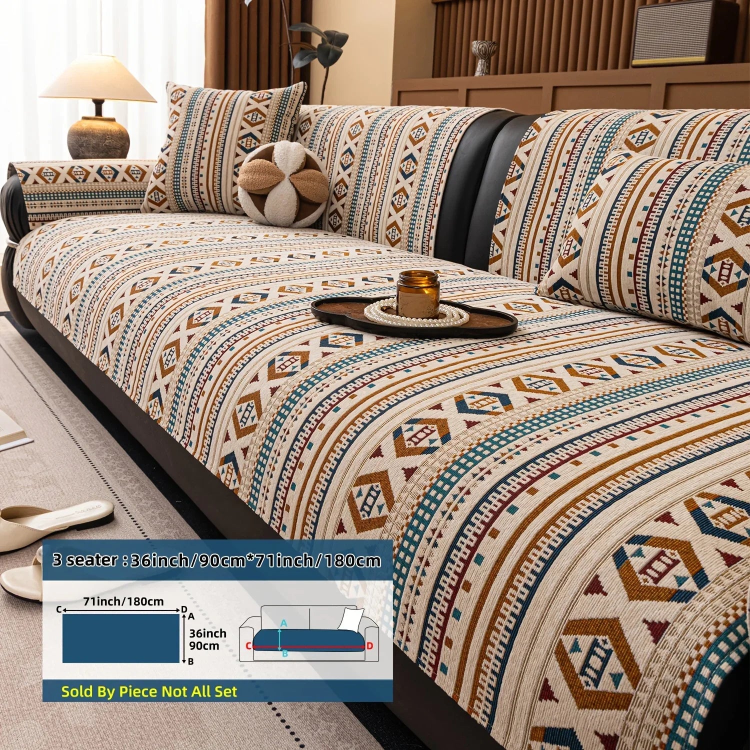 Sofa Cushion - Non-slip Chenille Geometric Multi-size