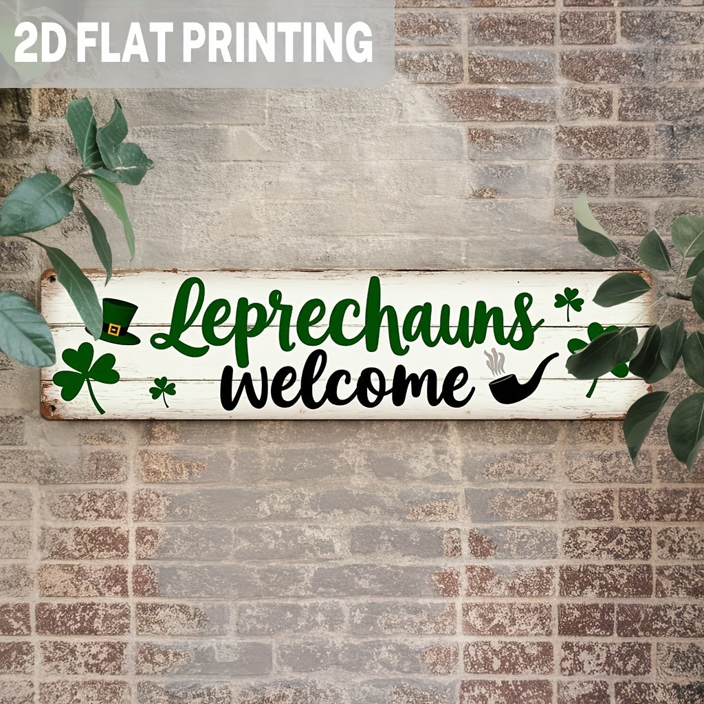 Welcome Sign - Rustic Metal Leprechaun Wall