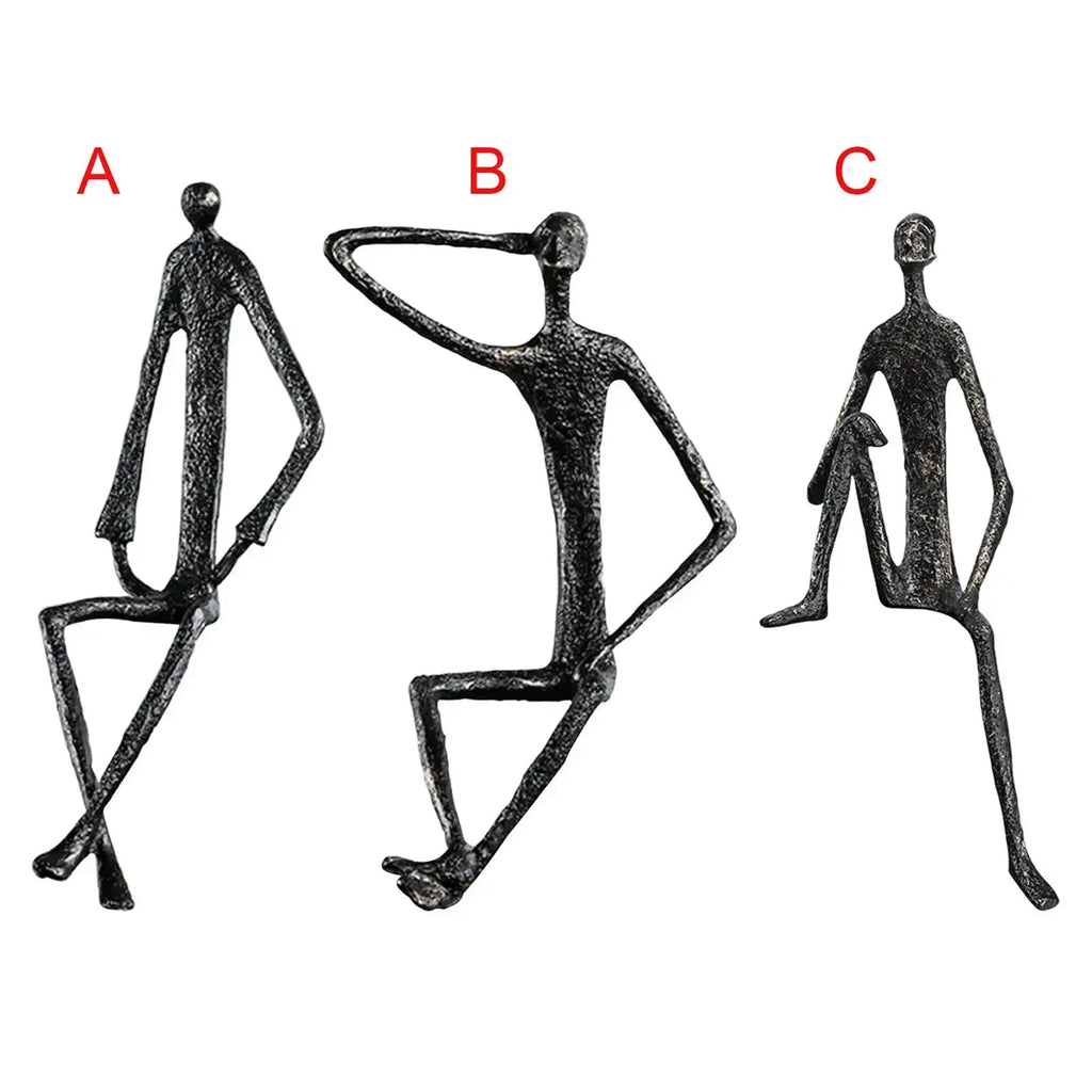 Abstract Human Figurine Metal Statue Collectible Art Sculpture for Living Room Home Table Decoration... - House Of Avana