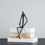 Abstract Human Figurine Metal Statue Collectible Art Sculpture for Living Room Home Table Decoration... - House Of Avana