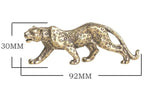 Retro Brass Miniature Leopard Figurine Tabletop, detail shot - House Of Avana