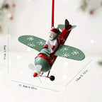 Christmas Airplane Figurine with Santa Snowman and Reindeer - House Of Avana