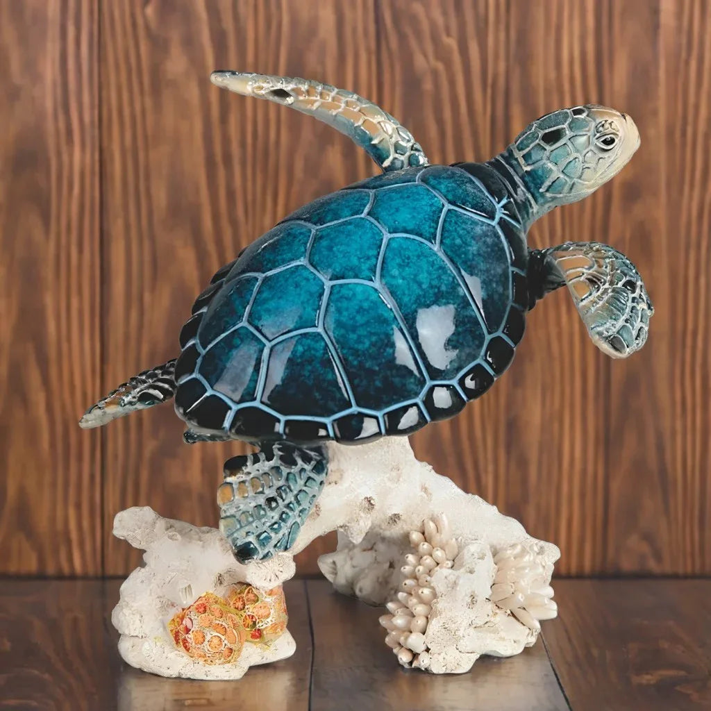 Ceramic Sea Turtle Figurine Upwards Home Decor - House Of Avana