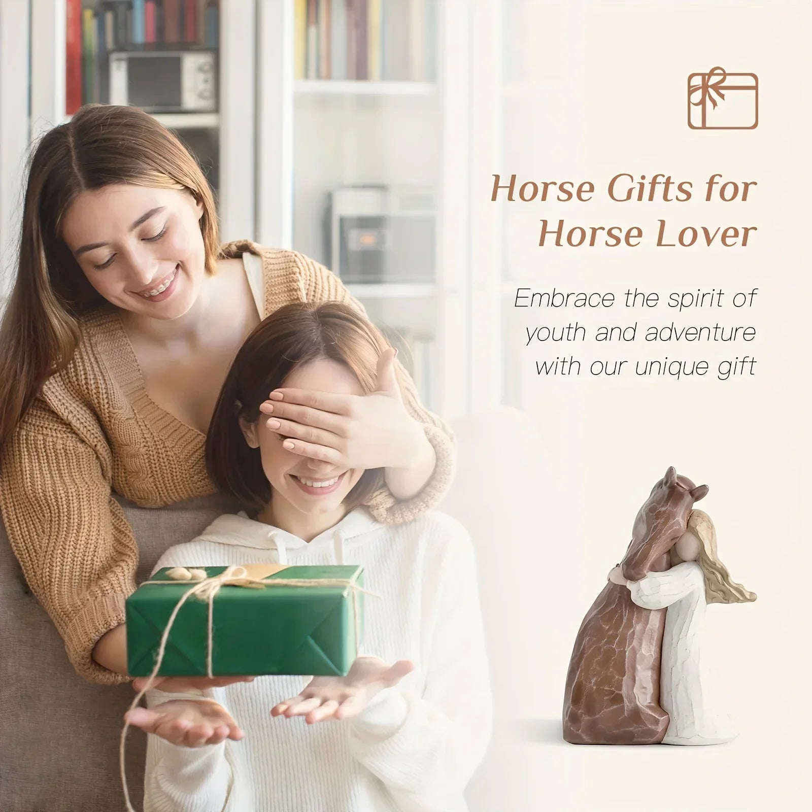 Figurine - Decorative Girl Horse Statue
