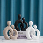 Abstract Couple Figurine - White Wedding Sculpture, front view - House Of Avana