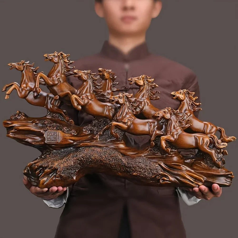 Eight Horses Running Figurine - House Of Avana