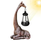 Giraffe Animal Figurine with Solar Lantern - House Of Avana