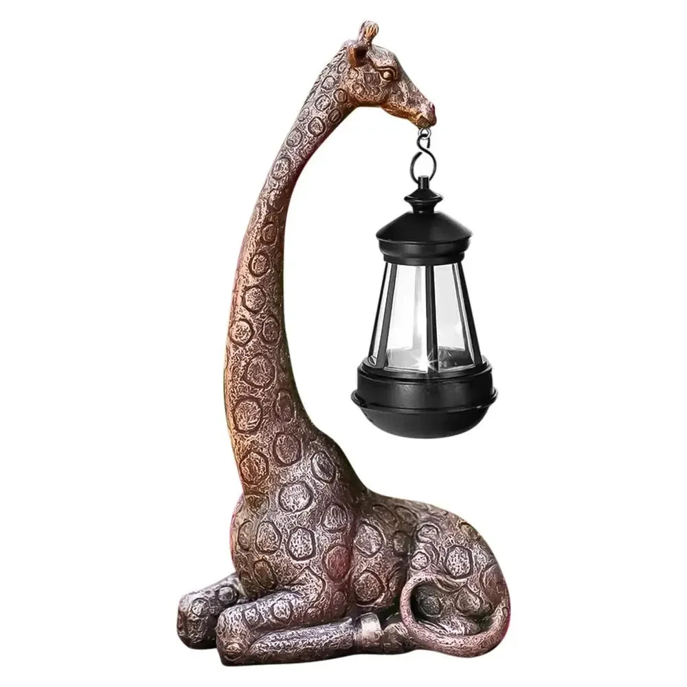 Giraffe Animal Figurine with Solar Lantern - House Of Avana