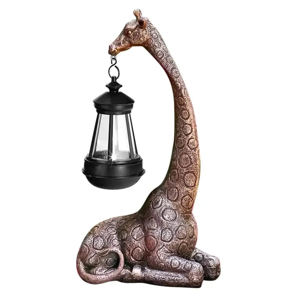 Giraffe Animal Figurine with Solar Lantern - House Of Avana