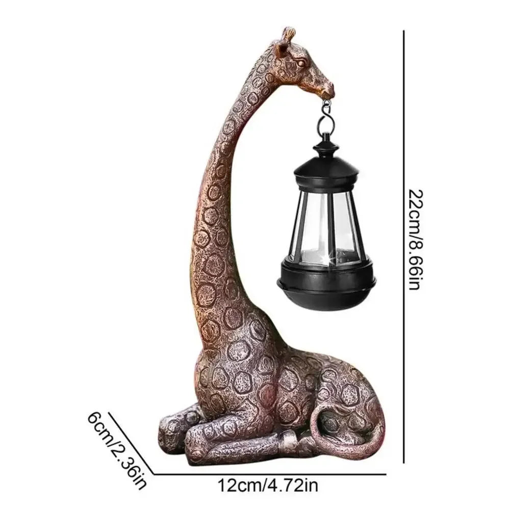 Giraffe Animal Figurine with Solar Lantern - House Of Avana