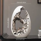 Modern Ceramic Figurine - White Sculpture, angled view - House Of Avana