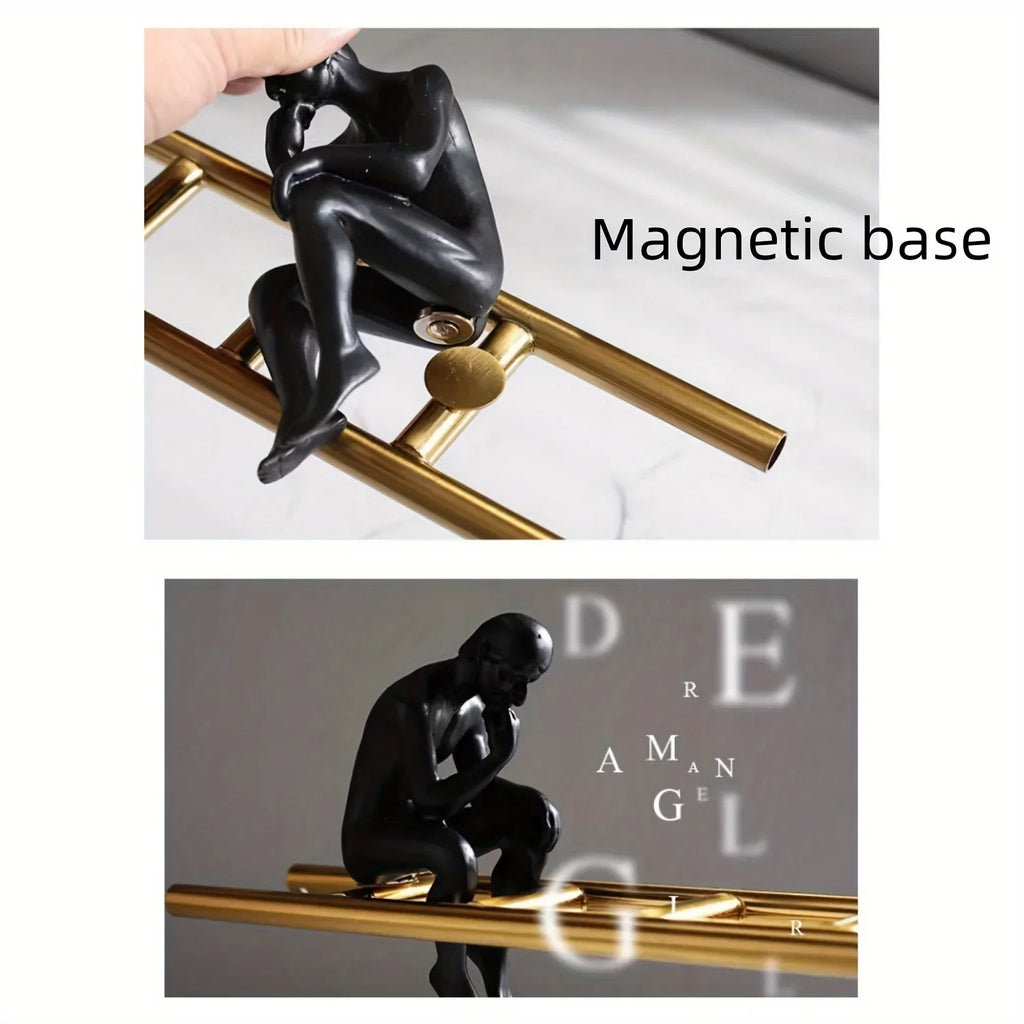 Fantasy Figurine Sculpture - Unique Indoor Ladder Decor, angled view - House Of Avana