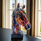 Resin Horse Head Figurine, Alphabet Animal Themed Decorative Statue for Living Room, Indoor and Outdoor... - House Of Avana