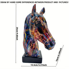 Resin Horse Head Figurine, Alphabet Animal Themed Decorative Statue for Living Room, Indoor and Outdoor... - House Of Avana