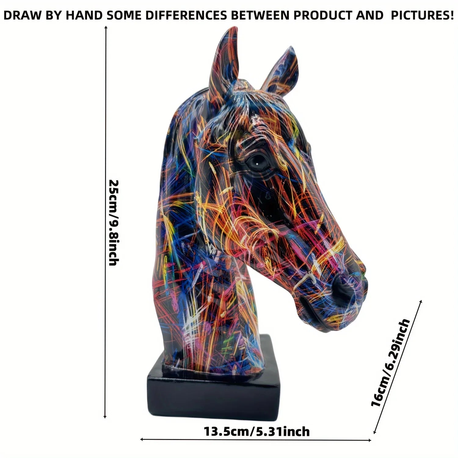 Resin Horse Head Figurine, Alphabet Animal Themed Decorative Statue for Living Room, Indoor and Outdoor... - House Of Avana