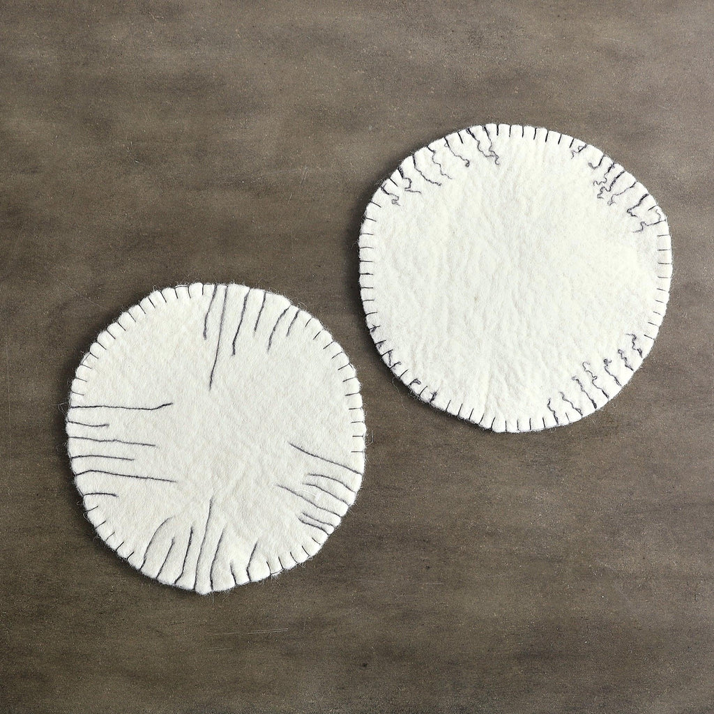 Fine Line Ivory Wool Trivet Kanju Interiors