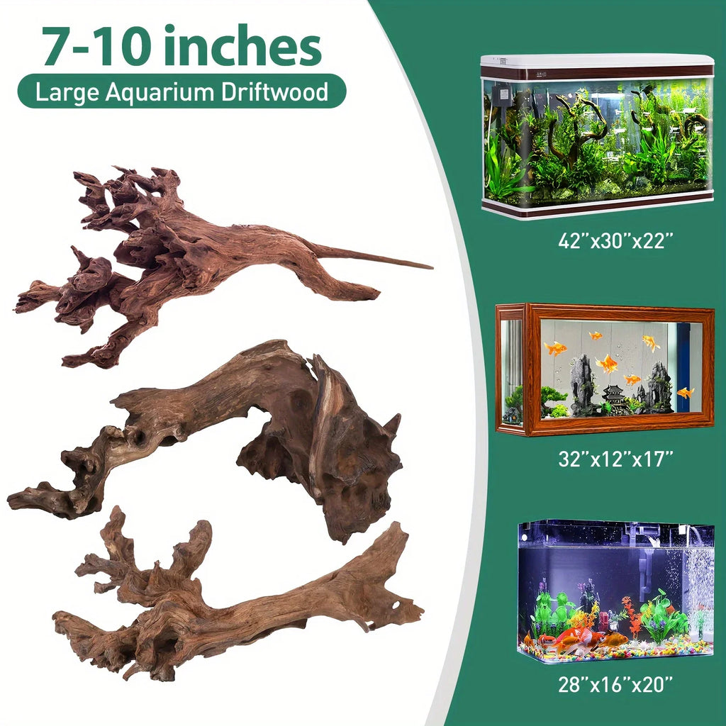 S Natural Large Driftwood for Aquarium Decor, Sinking Wood Fish Tank Decor for Aquarium, Reptile Tank - House Of Avana