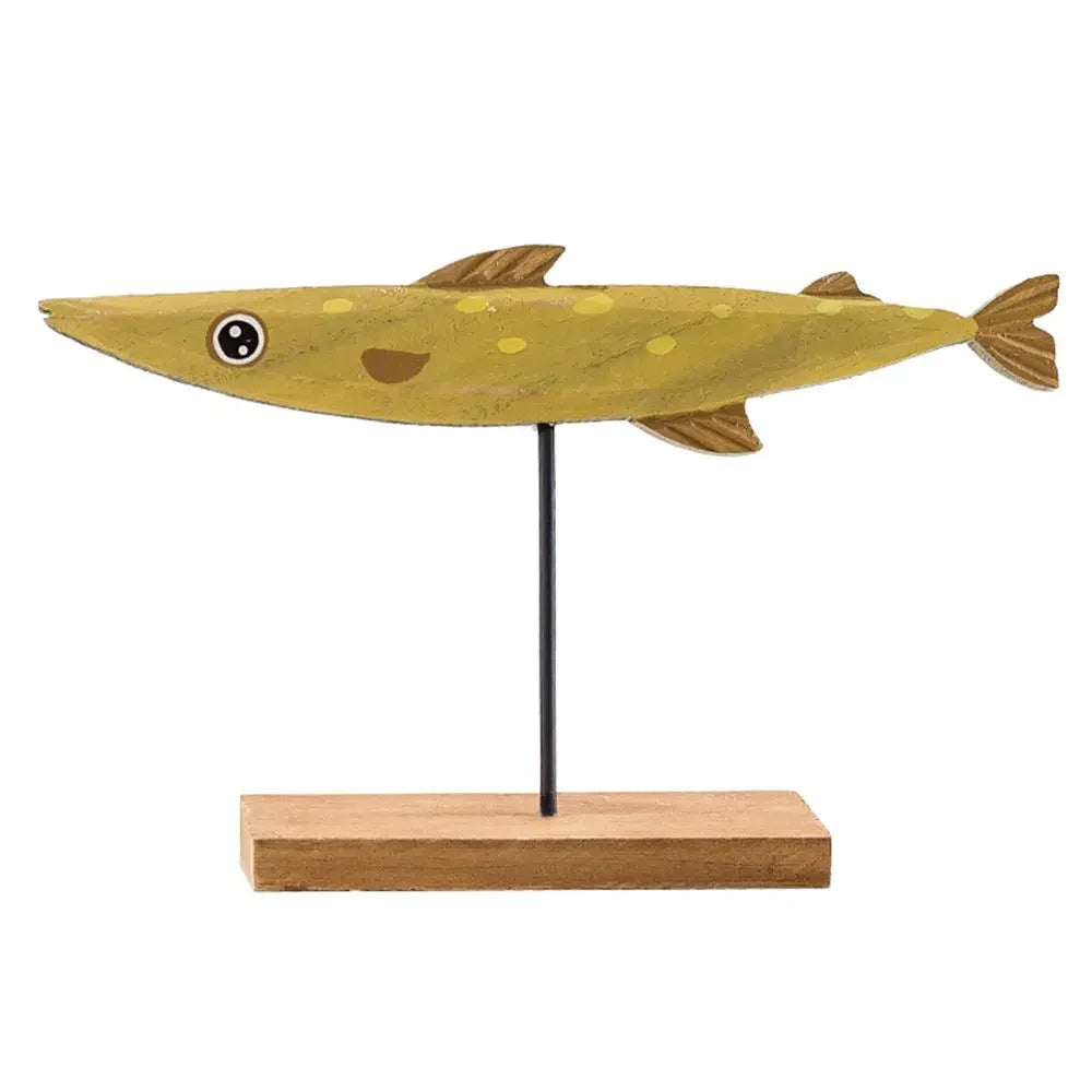 Colorful Wooden Fish Statue Nordic Style Fish Sculpture Ornaments Creative Living Room Bedroom Dining... - House Of Avana