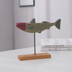 Colorful Wooden Fish Statue Nordic Style Fish Sculpture Ornaments Creative Living Room Bedroom Dining... - House Of Avana