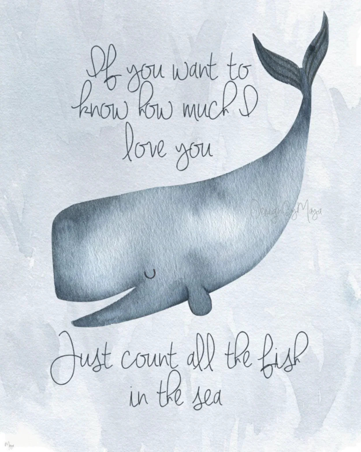 "just Count All the Fish in the Sea" - Baby Ocean Whale Set - Luster Paper Nursery Wall Art Prints,... - House Of Avana