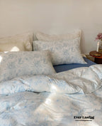 Fleur Elegant Floral Knit Cotton Bedding Set / Beige Ever Lasting