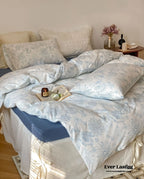Fleur Elegant Floral Knit Cotton Bedding Set / Beige Ever Lasting
