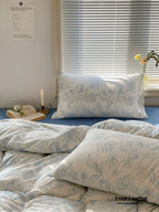 Fleur Elegant Floral Knit Cotton Bedding Set / Beige Ever Lasting