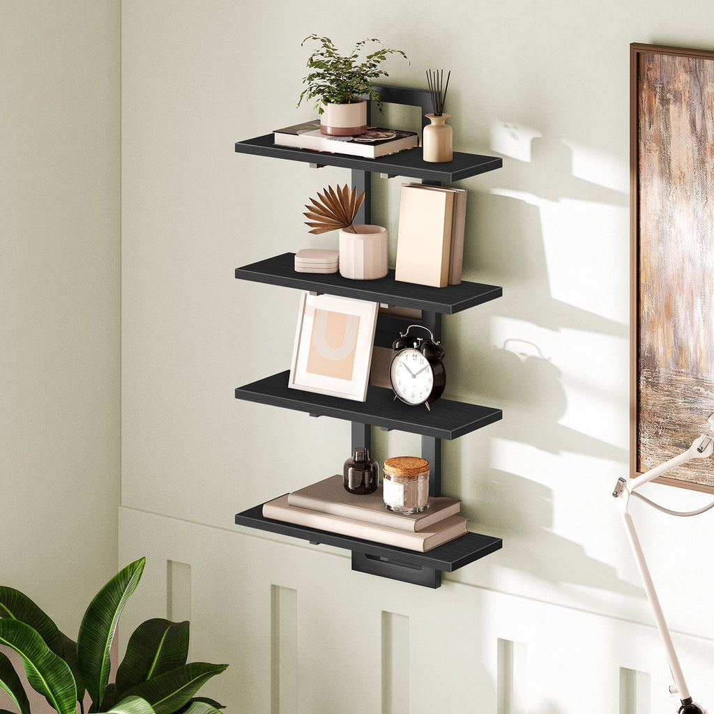 Floating Shelves, 15 Inch Office bookshelf Set of 2, for Living Room, Bedroom, Bathroom, Kitchen, Black House Of Avana