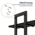 Black floating shelves set, made of engineered wood, wall mounted design - House of Avana