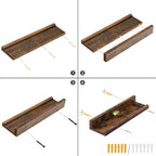 Floating Shelves, Wall Shelf Set of 3, 35.4 Inches Hanging Shelf with Raised Edge and Invisible Brackets, for Bathroom, Bedroom, Kitchen, Office, Living Room Decor House Of Avana