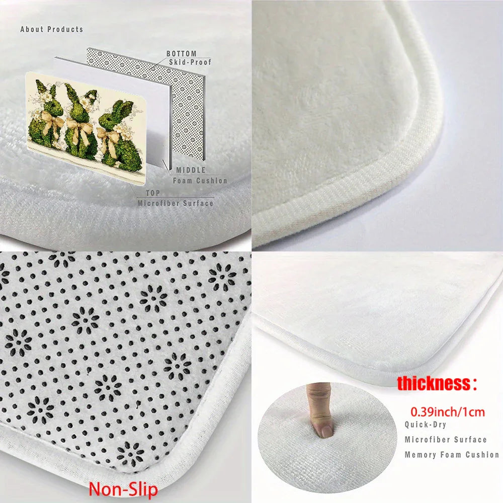Floor Mat - Non-Slip Microfiber Bunny