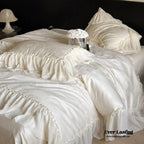 Airy Silky Floral Lace Bedding Set - House Of Avana