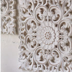 Vintage Floral Wall Hanging Decor - Ornate Floral Patterns, Artificial/recycled Wood - Living Room,... - House Of Avana