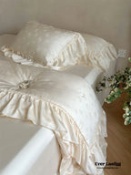 Floral Jacquard Tencel Blanket Set / Pink Ever Lasting