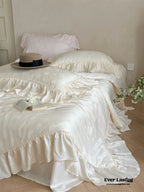 Floral Jacquard Tencel Blanket Set / Pink Ever Lasting
