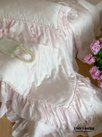 Floral Jacquard Tencel Blanket Set / White Ever Lasting